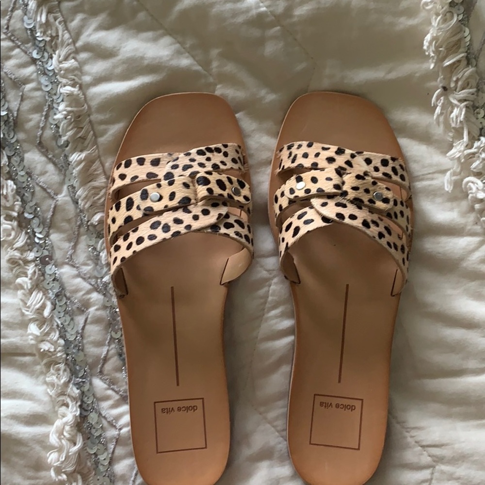 Dolce Vita Cait Leopard Calf Hair Sandal